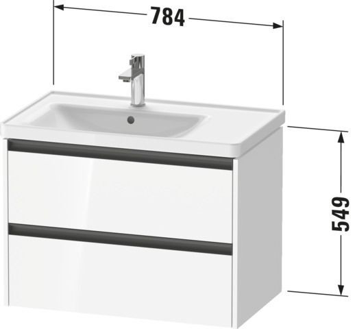 Duravit Ketho.2 Waschtischunterbau wandhängend Taupe Matt 784x455x549 mm - K25285091910000