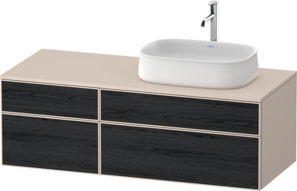 Duravit Zencha Konsolenwaschtischunterbau wandhängend Eiche Schwarz & Taupe Matt & Supermatt 1300x55