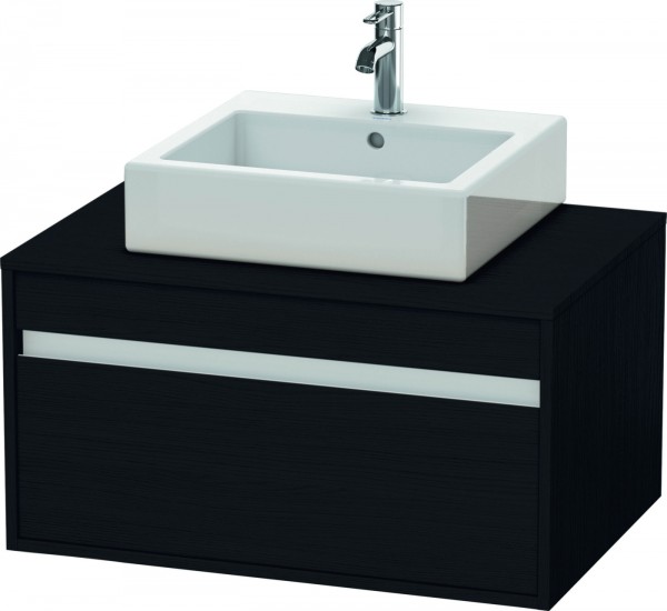 Duravit Ketho Konsolenwaschtischunterbau wandhängend Eiche Schwarz Matt 800x550x426 mm - KT669401616