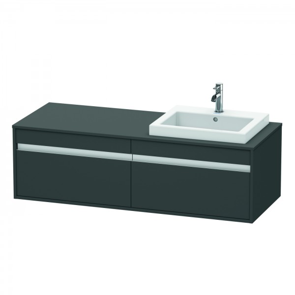 Duravit Ketho Konsolenwaschtischunterbau wandhängend Graphit Matt 1400x550x426 mm - KT6797R4949