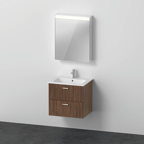 Duravit XBase Möbelwaschtisch mit Waschtischunterbau und Spiegelschrank 630x490x2000 mm - XB0075R212