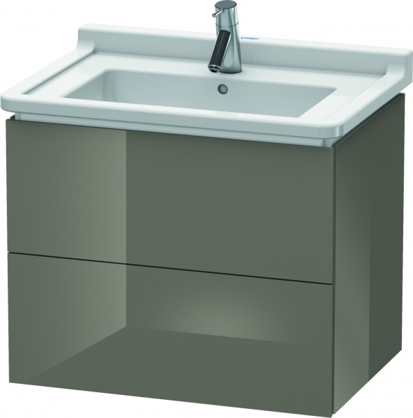 Duravit L-Cube Waschtischunterbau wandhängend Flanell Grau Hochglanz 670x469x558 mm - LC626408989