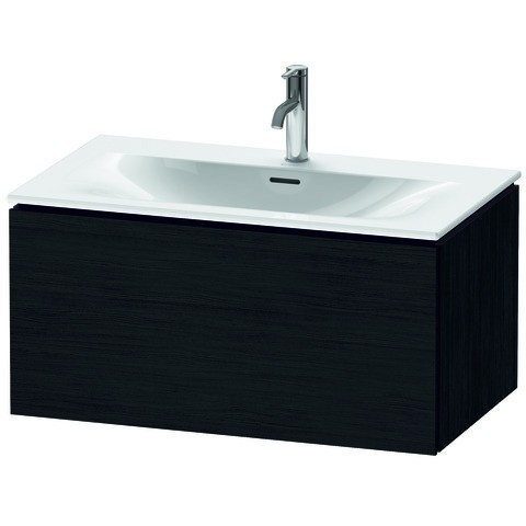 Duravit L-Cube Waschtischunterbau wandhängend Eiche Schwarz Matt 820x481x400 mm - LC613701616