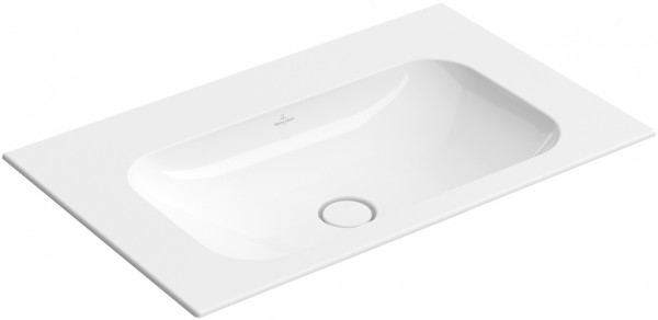 Villeroy & Boch Schrankwaschtisch Finion 4164 800x500mm, ohne Hahnloch, ohne Überlauf Eckig Stone W