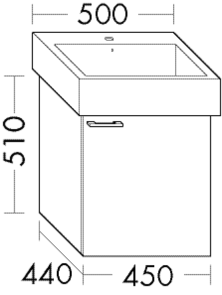 Burgbad Waschtischunterschrank Sys30 PG1 Aqua 510x450x440 Eiche Dekor Flanelle, WTU4560RF2239