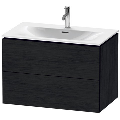 Duravit L-Cube Waschtischunterbau wandhängend Eiche Schwarz Matt 820x481x550 mm - LC6307016160A00