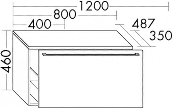 Burgbad Unterschrank Cube PG1 460x800x355 Eiche Dekor Flanelle, USBA080F3785