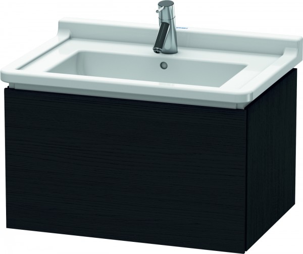 Duravit L-Cube Waschtischunterbau wandhängend Eiche Schwarz Matt 670x469x408 mm - LC616401616