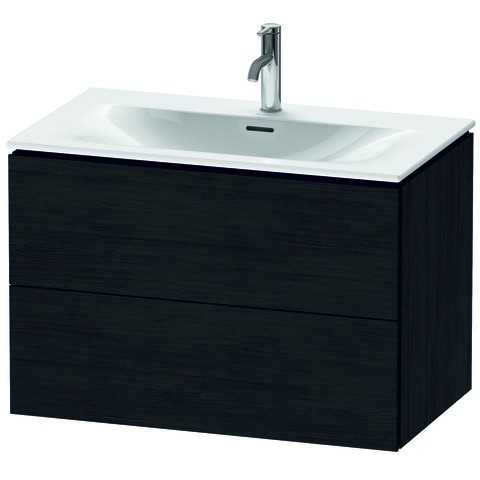 Duravit L-Cube Waschtischunterbau wandhängend Eiche Schwarz Matt 820x481x550 mm - LC630701616