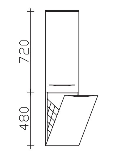 Pelipal Serie 6025 Midischrank 6025-MSW45-04, B:450, H:1210, T:330mm