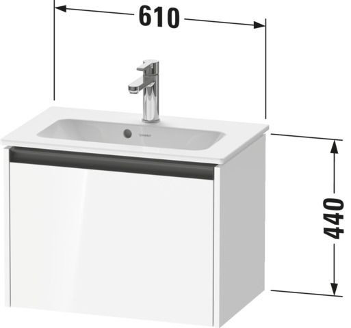 Duravit Ketho.2 Waschtischunterbau wandhängend Taupe Matt 610x390x440 mm - K25055091910000