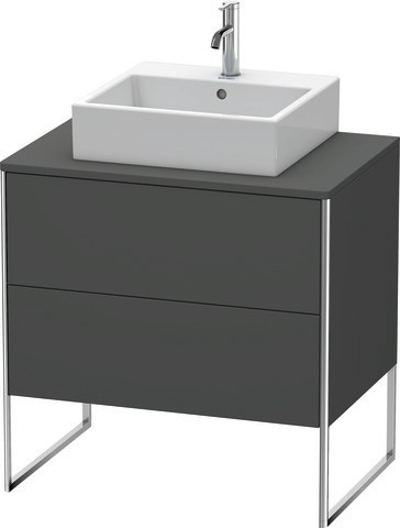 Duravit XSquare Konsolenwaschtischunterbau bodenstehend Graphit Matt 800x548x778 mm - XS492004949