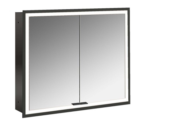 emco LED-Lichtspiegelschrank prime Facelift Unterputz, 800 mm, 2-türig, IP 20, schwarz Rückwand vers