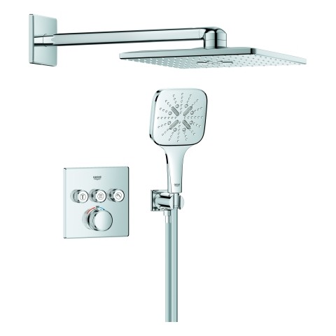 GROHE Unterputz-Duschsystem Grohtherm SC 103998 eckig 3 ASV für Duschrahmen Mono chrom, 1039980000