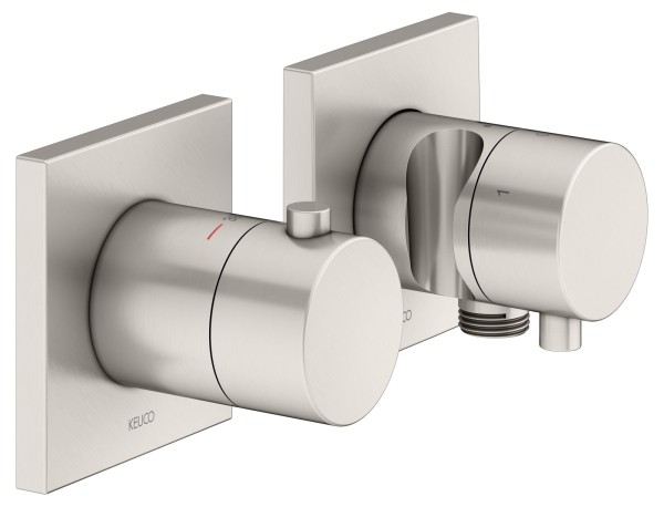 Keuco Thermostat Unterputz Set Edition 11 51153, 3-Wege m.Schlauchan./Br.halt. Nickel gebürstet, 511