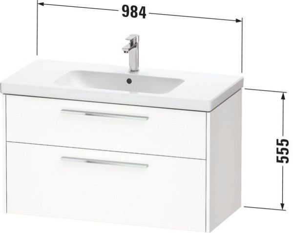 Duravit D-Code Waschtischunterschrank wandhängend Schubk. 2,