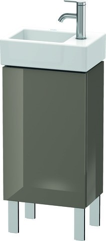 Duravit L-Cube Waschtischunterbau bodenstehend Flanell Grau Hochglanz 364x241x582 mm - LC6793R8989