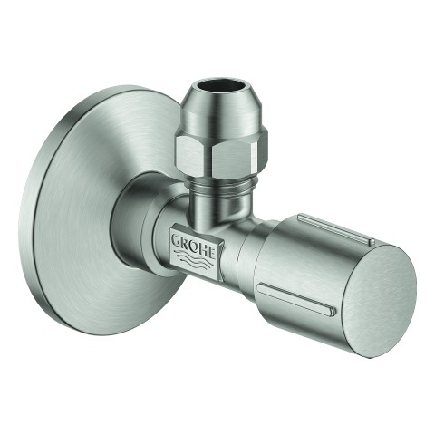 GROHE Eckventil 22037 1/2x3/8'' Rosette Metallgriff supersteel, 22037DC0