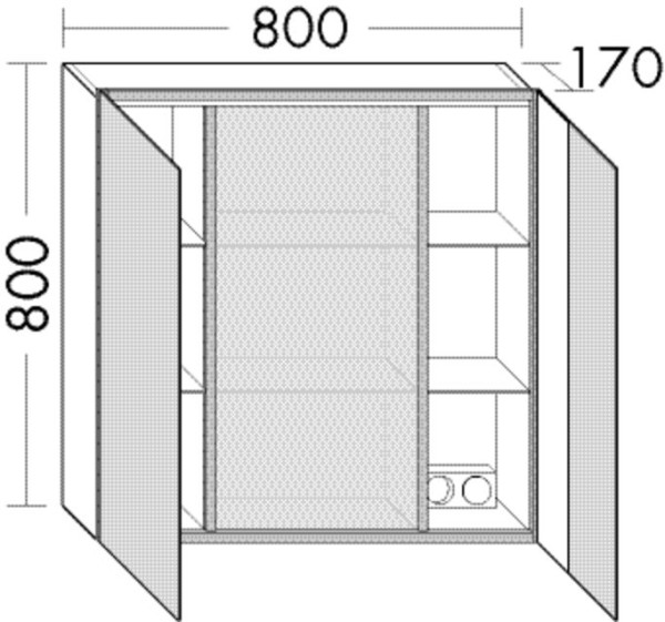 Burgbad Spiegelschrank RL30 800x800x170 Basaltgrau Matt, SPLO080LF3679