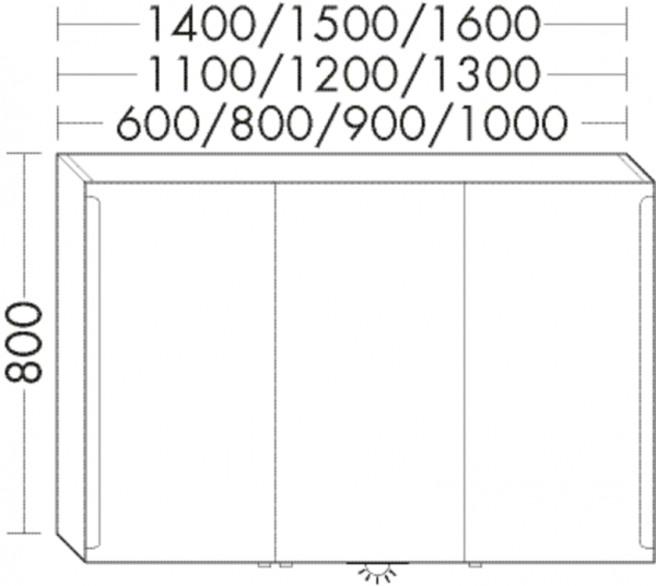 Burgbad Spiegelschrank Sys30 PG1 Aqua 800x1400x170 Eiche Dekor Merino, SPEW140RF2813