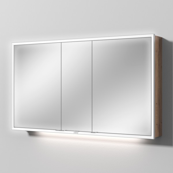 Sanipa Reflection Spiegelschrank MILO 130 mit LED-Beleuchtung, Eiche-Tabak, AU03750