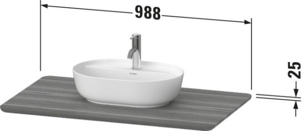 Duravit Luv Konsole Amerikanischer Nussbaum Matt 988x595x25 mm - LU946407777