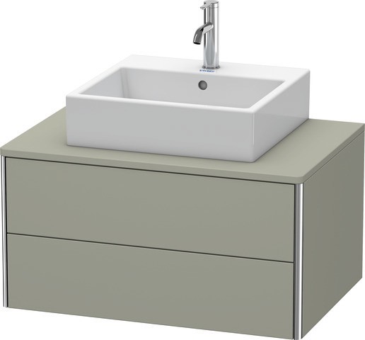 Duravit XSquare Konsolenwaschtischunterbau wandhängend Stein Grau Seidenmatt 800x548x400 mm - XS4910