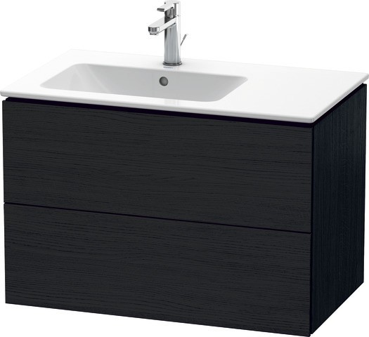 Duravit L-Cube Waschtischunterbau wandhängend Eiche Schwarz Matt 820x481x550 mm - LC6291016160A00