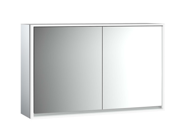 emco LED-Lichtspiegelschrank Loft Aufputz, 1300 mm, 2-türig Rückwand verspiegelt, 979805120