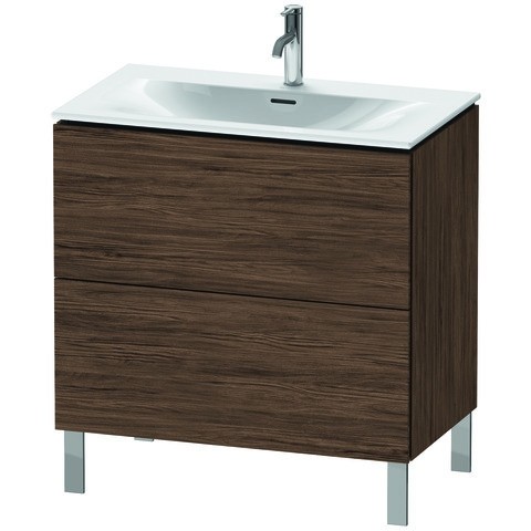 Duravit L-Cube Waschtischunterbau bodenstehend Nussbaum dunkel Matt 820x481x704 mm - LC659702121