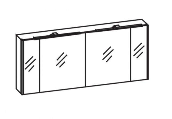 Artiqua LED-Spiegelschrank mit Farbtemperaturwechsel, Eiche Ribbeck quer NB, 074-SDT-2-16-4