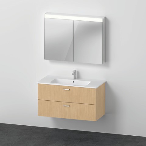 Duravit XBase Möbelwaschtisch mit Waschtischunterbau und Spiegelschrank 1030x490x2000 mm - XB0077030