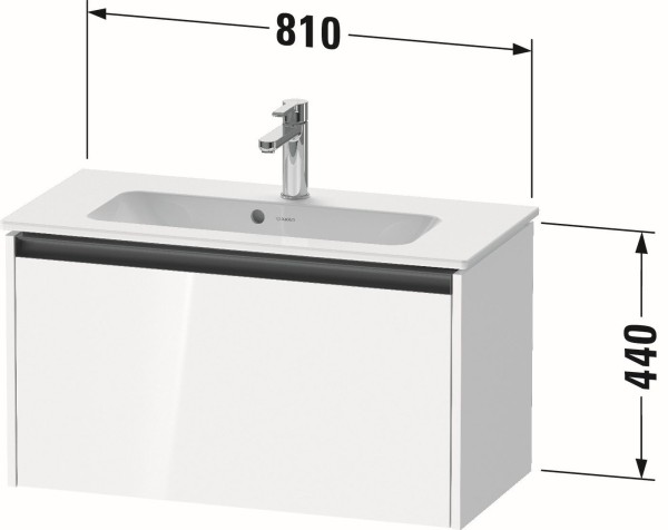 Duravit Ketho.2 Waschtischunterbau wandhängend Betongrau Matt 810x390x440 mm - K25056007070000