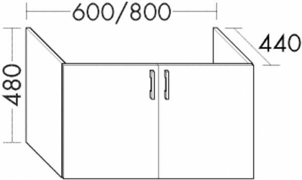 Burgbad Waschtischunterschrank zu M3 Sys30 PG1 Aqua 480x600x440 Nussbaum Dekor Samt, WVEH060F2812