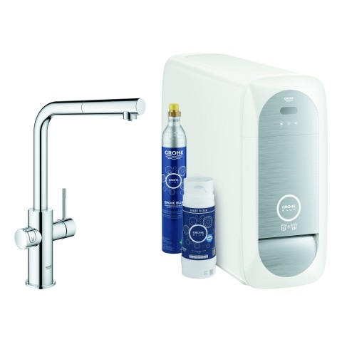 Grohe Blue Home Starter Kit 31539 auszb. Mousseur Bluetooth/WIFI L-Auslauf chrom, 31539000