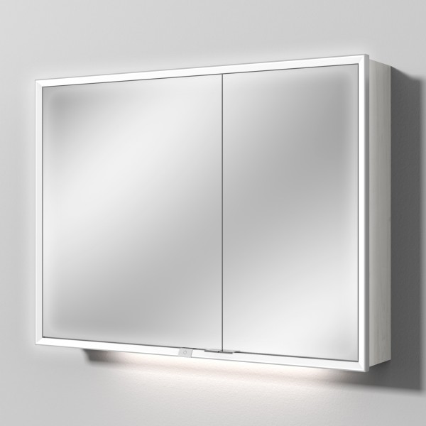 Sanipa Reflection Spiegelschrank MILO 100 mit LED-Beleuchtung, Linde-Hell, AU03455
