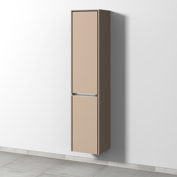 Sanipa Twiga Hochschrank mit LED-Beleuchtung und 2 Türen, Macchiato-Matt, SY11068