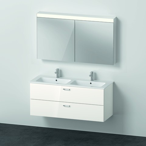 Duravit XBase Möbelwaschtisch mit Waschtischunterbau und Spiegelschrank 1300x490x1200 mm - XB0068045