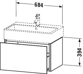 Duravit L-Cube Waschtischunterschrank wandhängend 684x459x394 Az 1 Ei