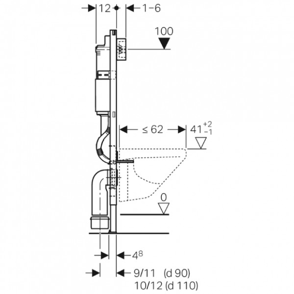 Geberit Duofixbasic Wand Wc Element Cm Mit Sp Lkasten Unterputz F R