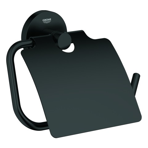 GROHE WC-Papierhalter Essentials 102465 Metall mit Deckel matt black, 1024652430