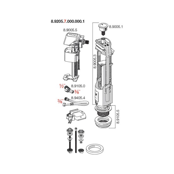 LAUFEN Austauschset Innengarnitur LAUFEN für Wasseranschluß hinten (ab 2017), H8920570000001