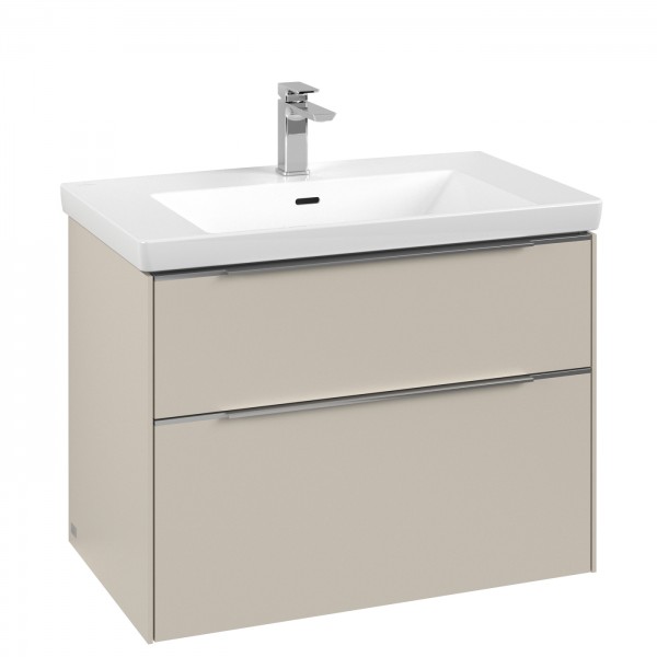 Villeroy & Boch Subway 3.0 Waschbeckenunterschrank, mit Beleuchtung, 2 Auszüge, 772 x 579 x 462 mm,