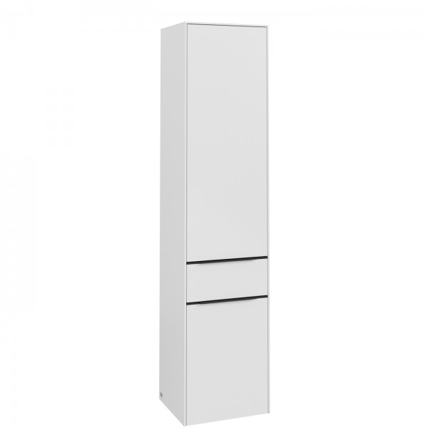 Villeroy & Boch Subway 3.0 Hochschrank, 2 Türen, 1 Auszug, 400 x 1710 x 346,5 mm, Pure White / Pure