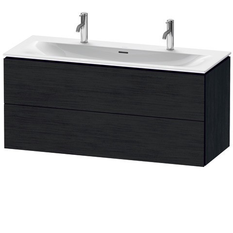 Duravit L-Cube Waschtischunterbau wandhängend Eiche Schwarz Matt 1220x481x550 mm - LC6309016160E00