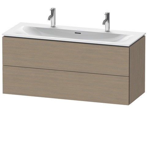 Duravit L-Cube Waschtischunterbau wandhängend Eiche Terra Matt 1220x481x550 mm - LC6309035350E00