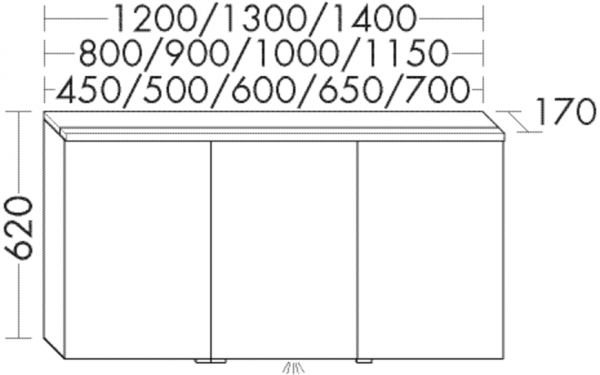 Burgbad Spiegelschrank Sys30 PG2 Echo 620x500x170 Eiche Dekor Flanelle, SPHN050RF2238