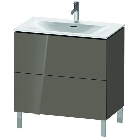 Duravit L-Cube Waschtischunterbau bodenstehend Flanell Grau Hochglanz 820x481x704 mm - LC659708989