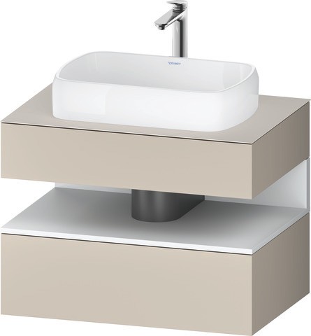 Duravit Qatego Konsolenwaschtischunterbau wandhängend Taupe Supermatt 800x550x600 mm - QA47300188300