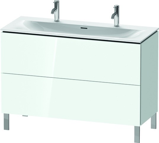 Duravit L-Cube Waschtischunterbau bodenstehend Weiß Hochglanz 1220x481x704 mm - LC659908585